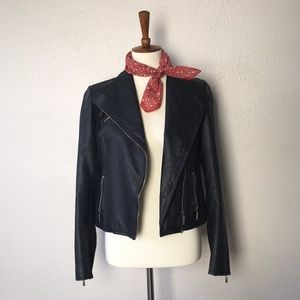 Faux leather biker jacket